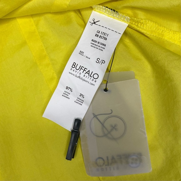 NWT BUFFALO Trixia Sleeveless Sz Small Full Button Cotton Neon Yellow Bl… - Picture 6 of 9